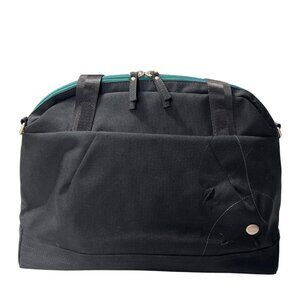 Haiku Black & Teal Tote With Computer Pocket